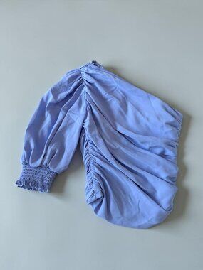 AMANDA UPRICHARD Lavender Purple One Shoulder Ruched Top Size XS